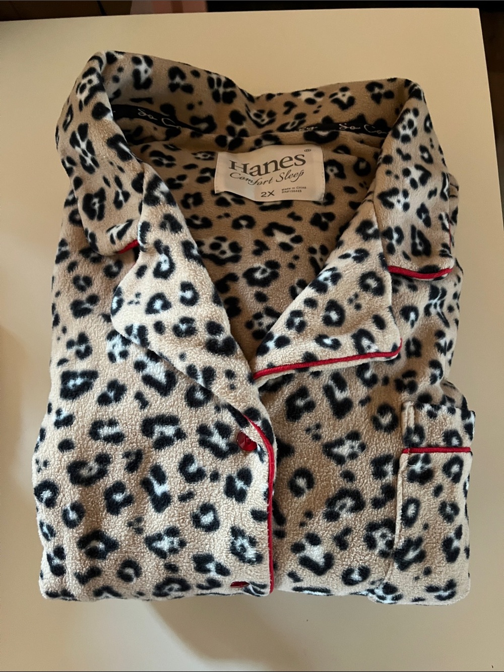 EUC: Hanes Leopard Print Pajama Set, 2x